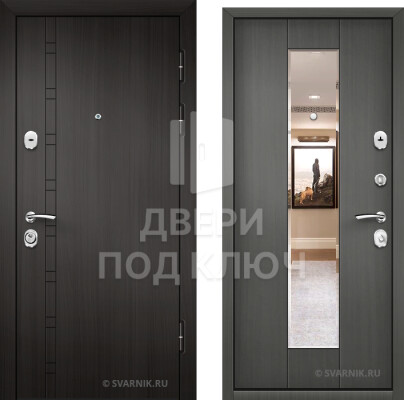 Дверь входная с шумоизоляцией и зеркалом в коттедж ДПК-8287